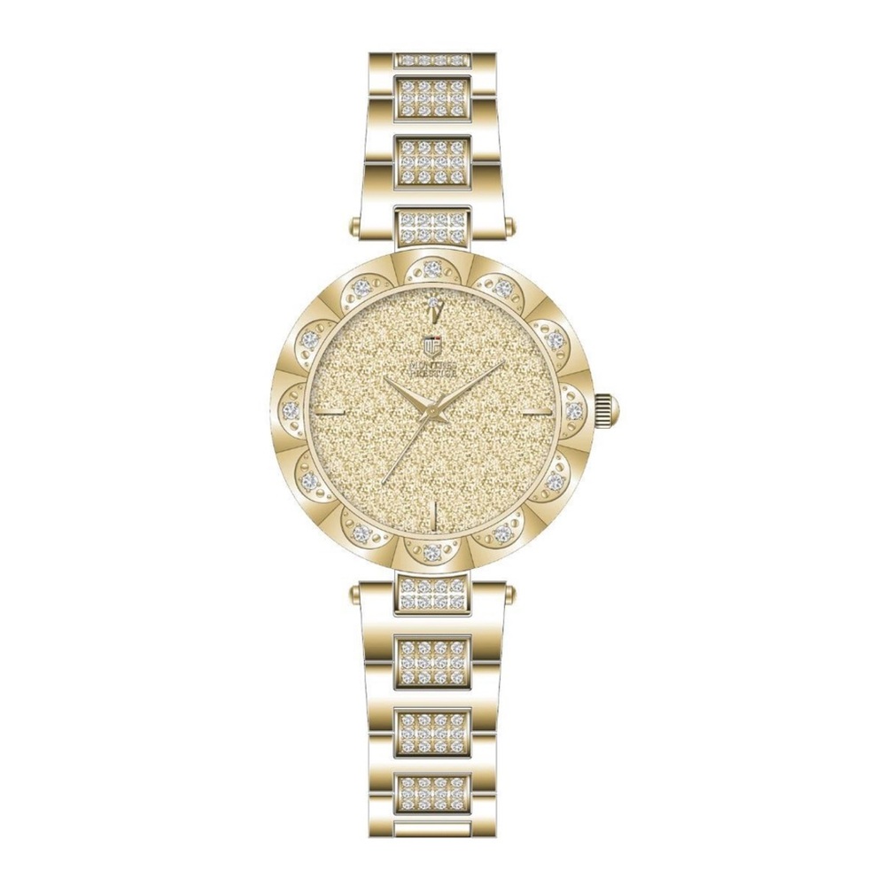 Luxurious Gold Women's Watch with Crystal Accents